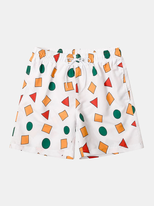 Geometry Print Swim Shorts - Naturzy