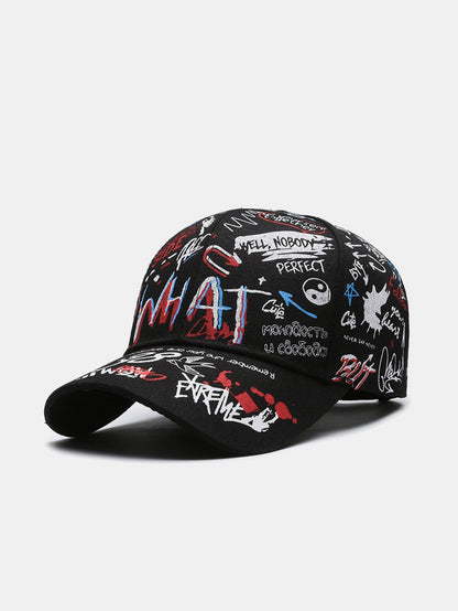 Hip Hop Graffiti Slogan Pattern Baseball Cap - Naturzy