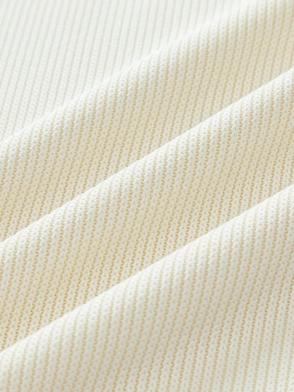 Long Sleeve Relax Fit Knit Ribbed T-Shirt - Naturzy