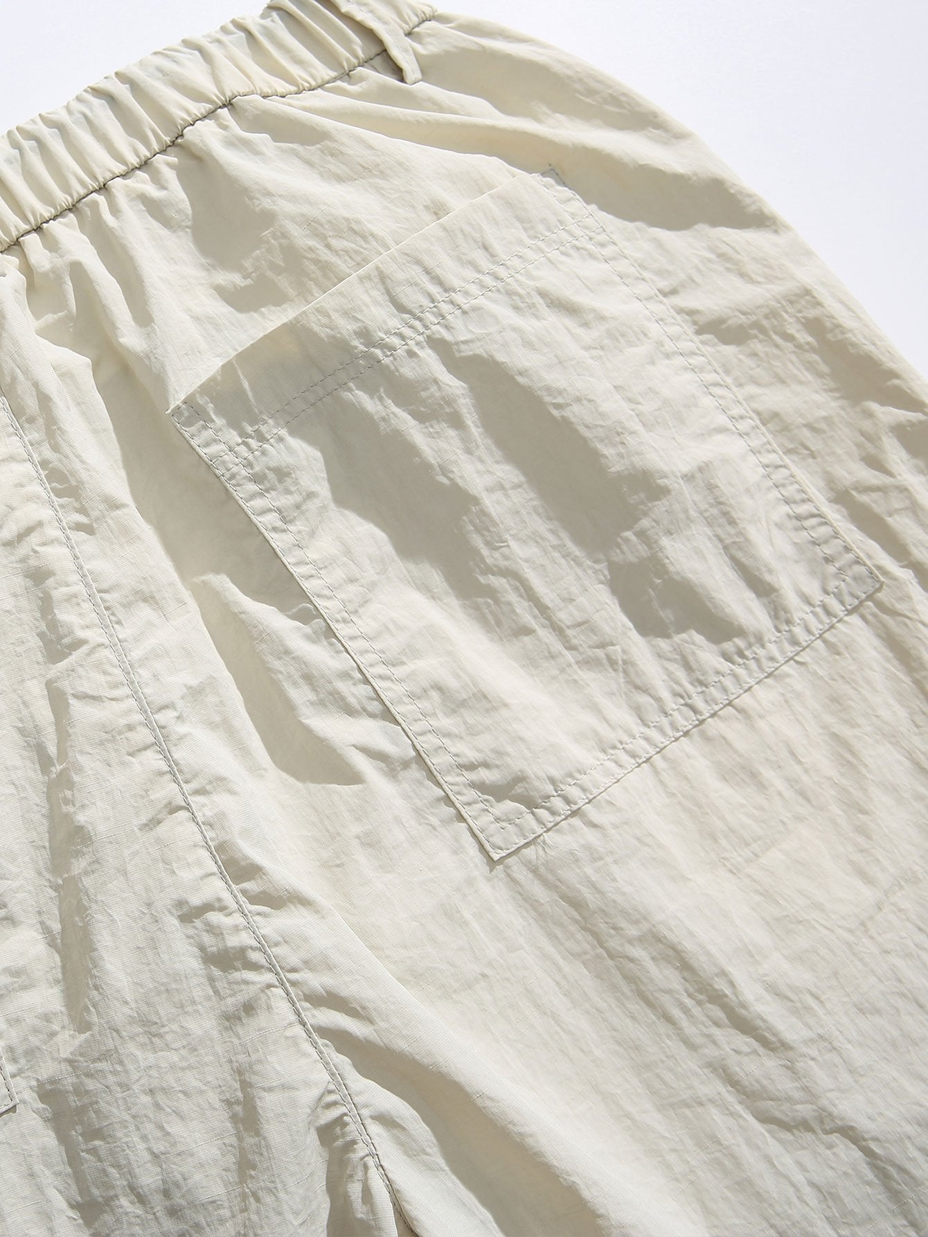 Elastic Waist Parachute Pants - Naturzy