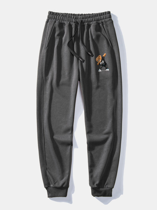 Cool Bear Print Jogging Pants - Naturzy