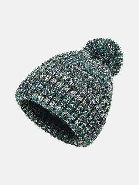Jacquard Knit Beanie Hat With Pom Pom - Naturzy