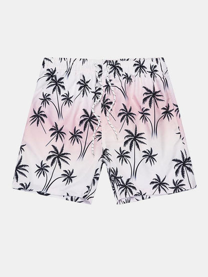 Palm Tree Print Swim Shorts - Naturzy