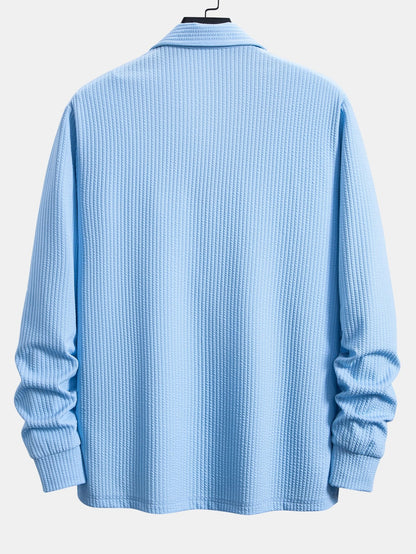 Long Sleeve Ribbed Polo - Naturzy