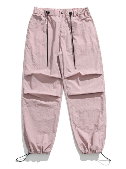 Elastic Waist Parachute Pants - Naturzy