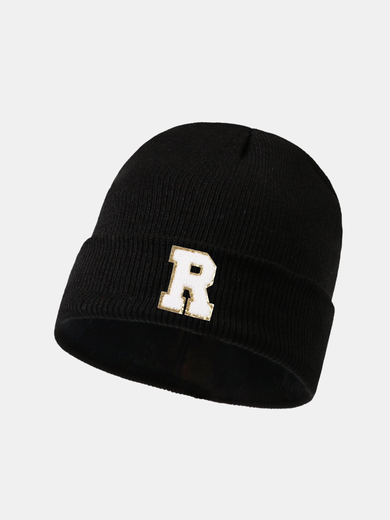 1pc Letter  A-Z Warm Knit Beanie Hat - Naturzy