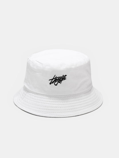 Double Side Reversible Slogan Pattern Bucket Hat - Naturzy