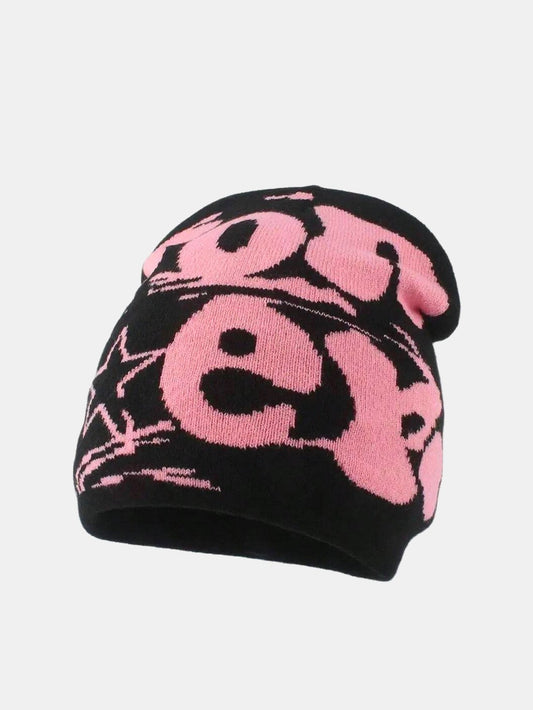 Fashion Slogan Pattern Warm Knit Beanie Hat - Naturzy