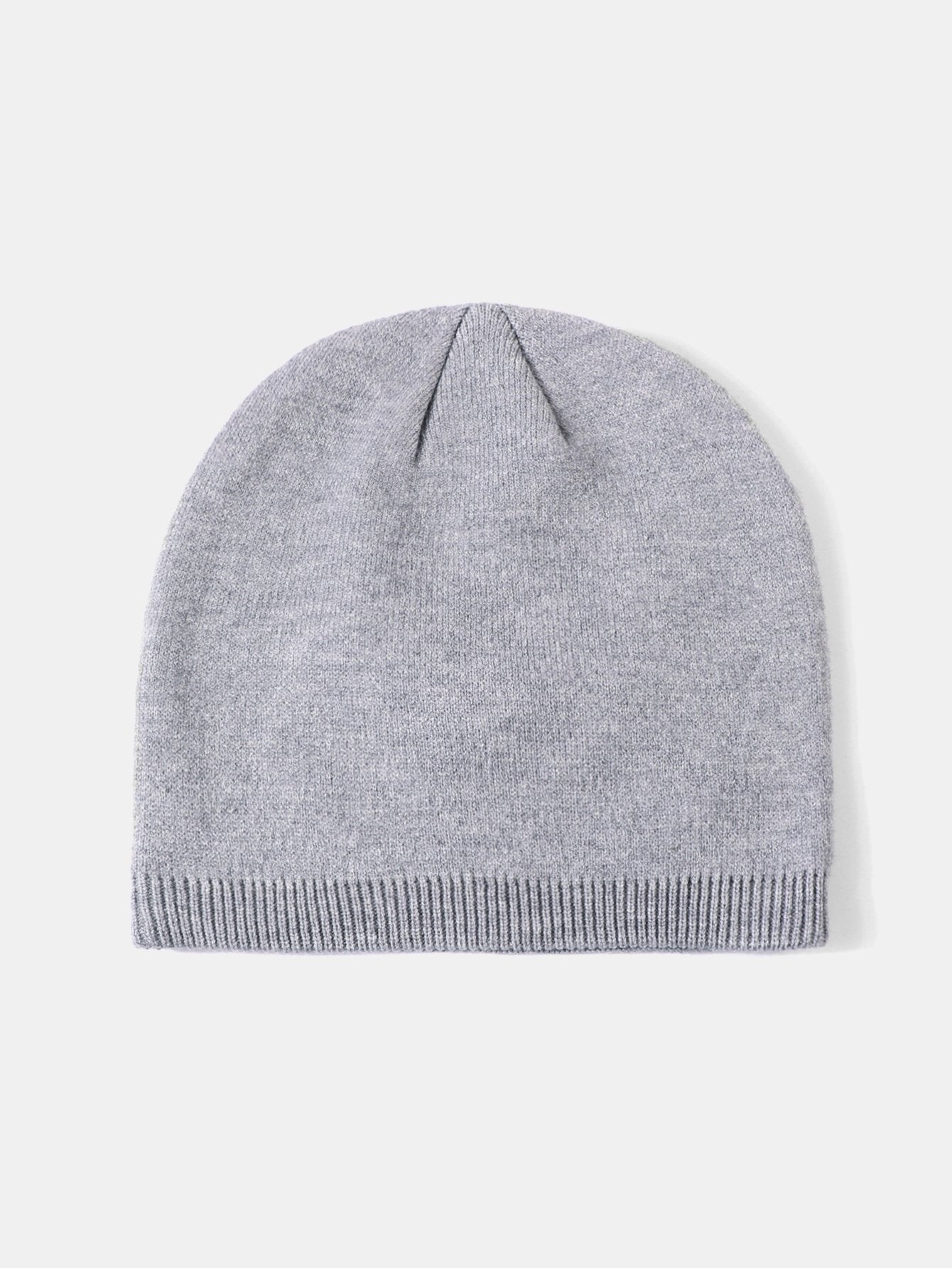 2 Pieces Solid Color Outdoor Cycling Warm Knit Beanie Hat - Naturzy