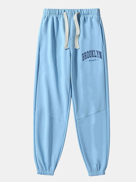 Brooklyn Print Cotton Blend Jogger Pants - Naturzy