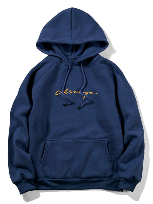 Chicago Print Raglan Hoodie - Naturzy