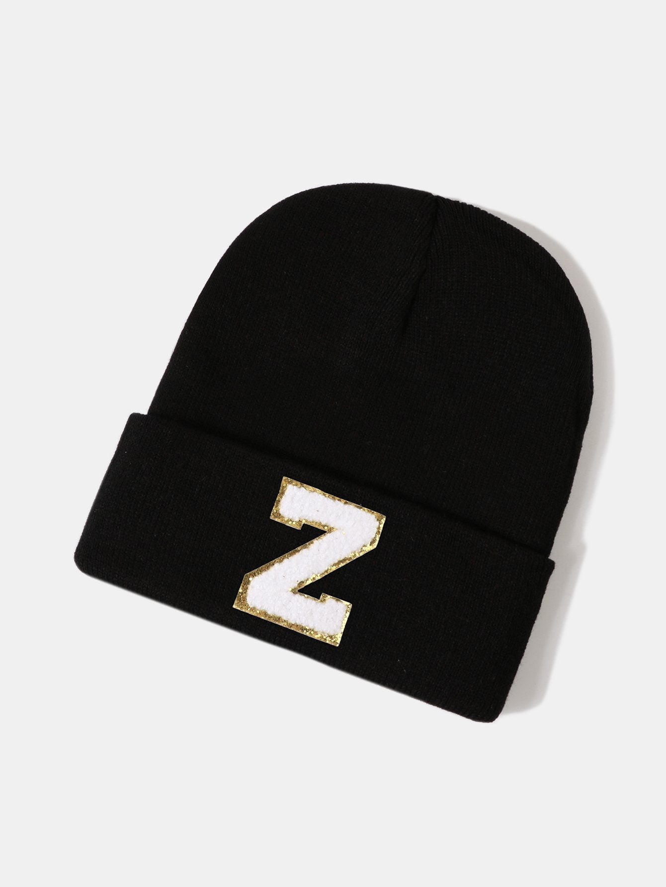 1pc Letter  A-Z Warm Knit Beanie Hat - Naturzy
