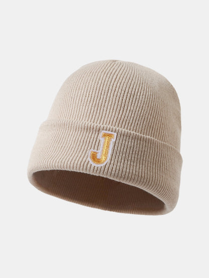 1pc Letter  A-Z Warm Knit Beanie Hat - Naturzy