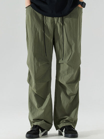 Elastic Waist Parachute Pants - Naturzy