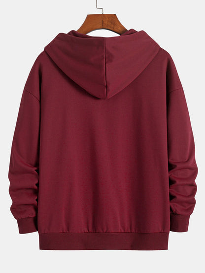 Basic Relax Fit Zip Hoodie - Naturzy