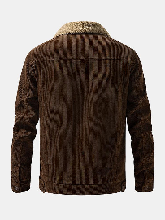 Teddy Lined Cotton Corduroy Jacket - Naturzy