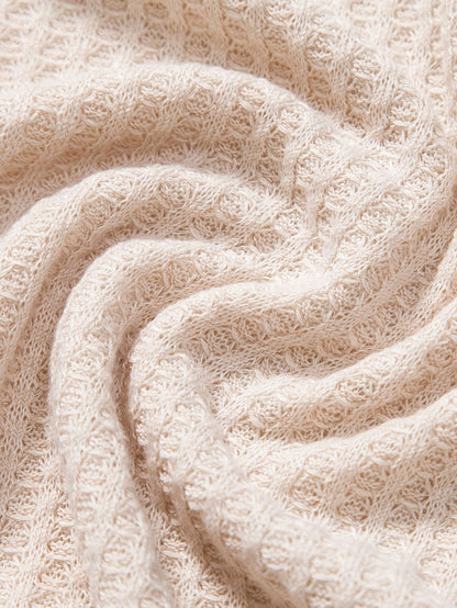Knitted Waffle Polo Shirt - Naturzy