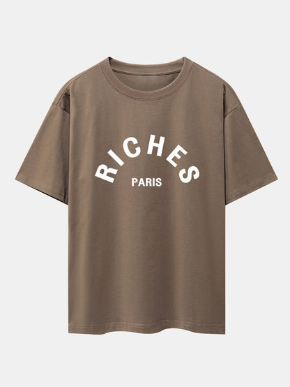 Riches Paris Print Oversize T-Shirt - Naturzy