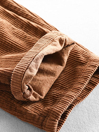 Cotton Corduroy Cropped Pants - Naturzy