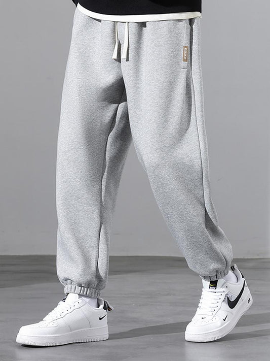 Drawstring Cotton Jogging Pants - Naturzy