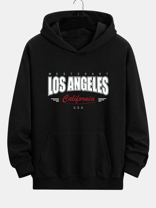Los Angeles Print Relax Fit Hoodie - Naturzy