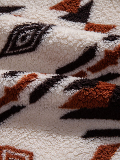 Aztec Print Teddy Hoodie - Naturzy