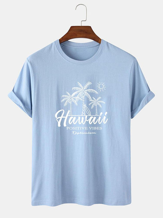 Hawaii Print T-Shirt - Naturzy