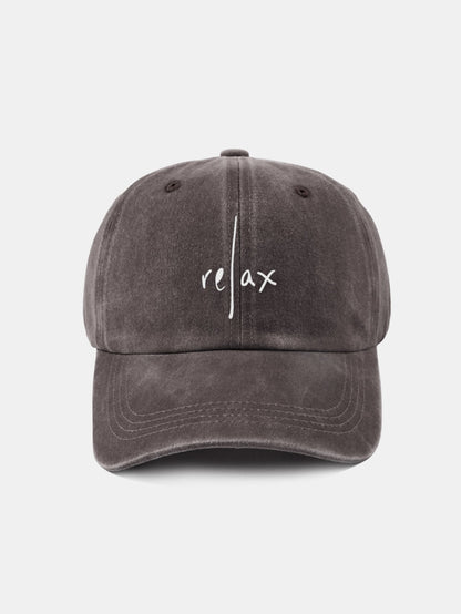 Relax Pattern Classic Retro Washed Distressed Cotton Baseball Cap - Naturzy