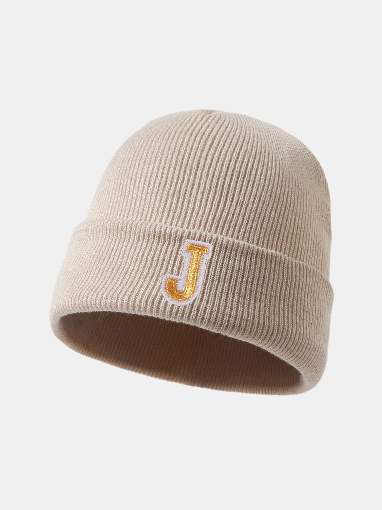 1pc Letter  A-Z Warm Knit Beanie Hat - Naturzy