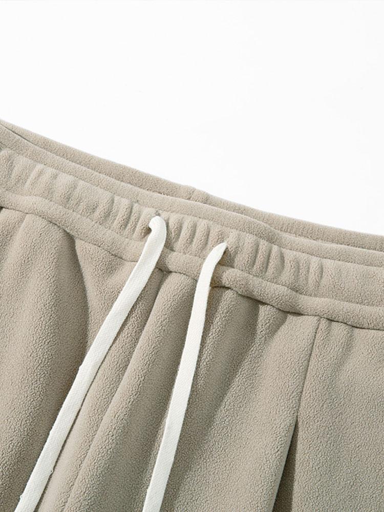 3 Pieces Polar Fleece Loose Fit Straight Leg Pants - Naturzy