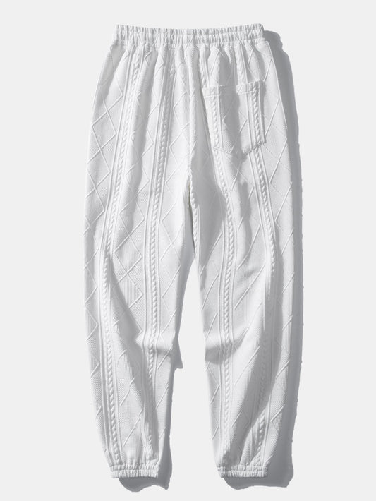 Geometric Jacquard Jogger Pants - Naturzy