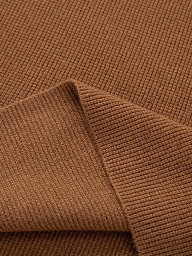 Slim Fit Crew Neck Knitted Sweater - Naturzy
