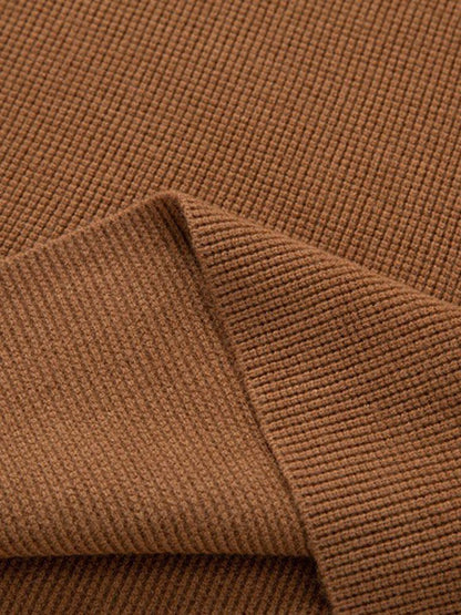 Slim Fit Crew Neck Knitted Sweater - Naturzy