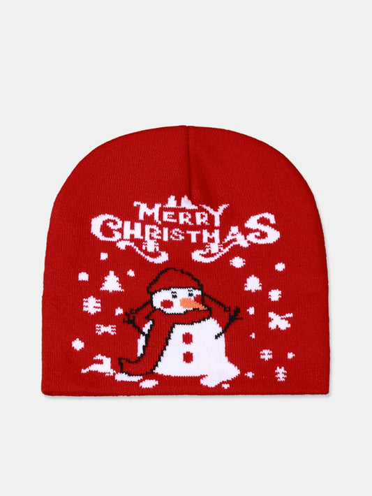 Snowman Pattern Jacquard Knitted Hat - Naturzy