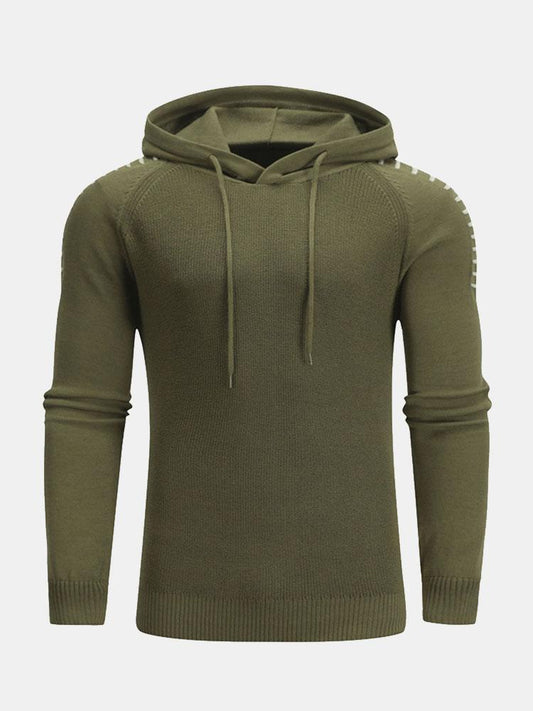 Slim Fit Raglan Sleeve Hooded Sweater - Naturzy