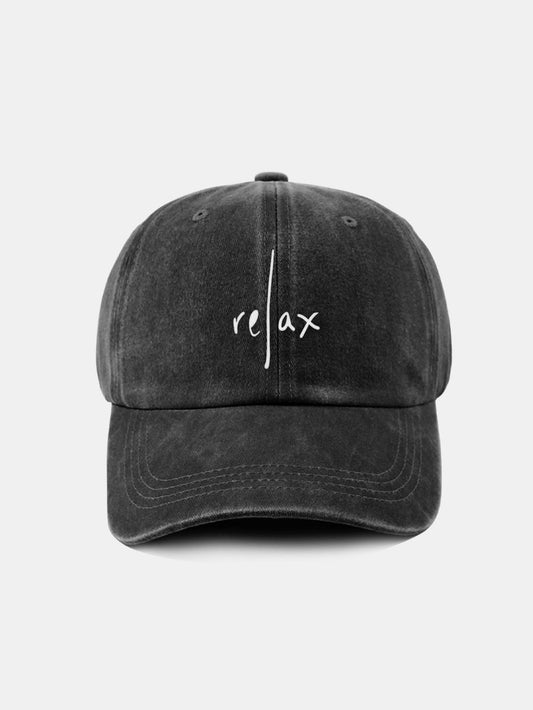 Relax Pattern Classic Retro Washed Distressed Cotton Baseball Cap - Naturzy