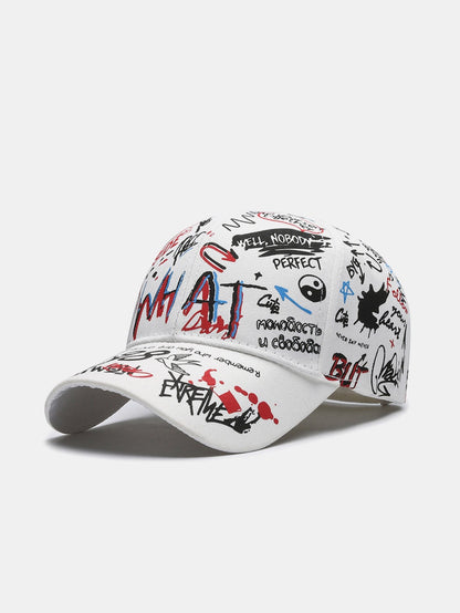 Hip Hop Graffiti Slogan Pattern Baseball Cap - Naturzy