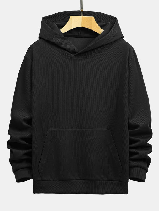 3 Pieces Basic Knitted Ribbed Hoodies - Naturzy