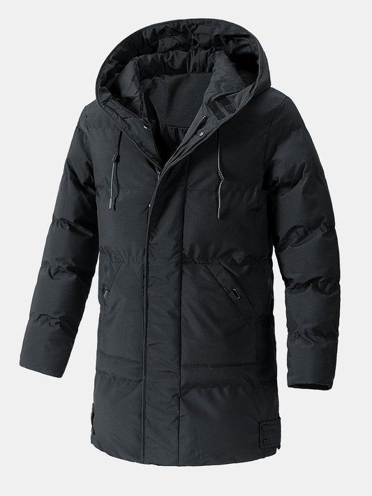Long Line Hooded Puffer Coat - Naturzy