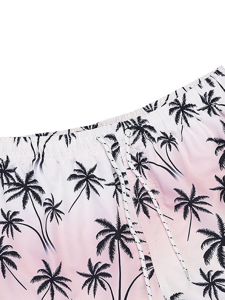 Palm Tree Print Swim Shorts - Naturzy