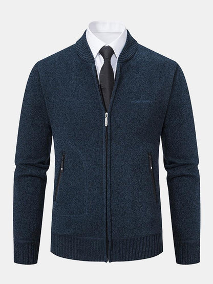 Zip Up Baseball Collar Sweater - Naturzy