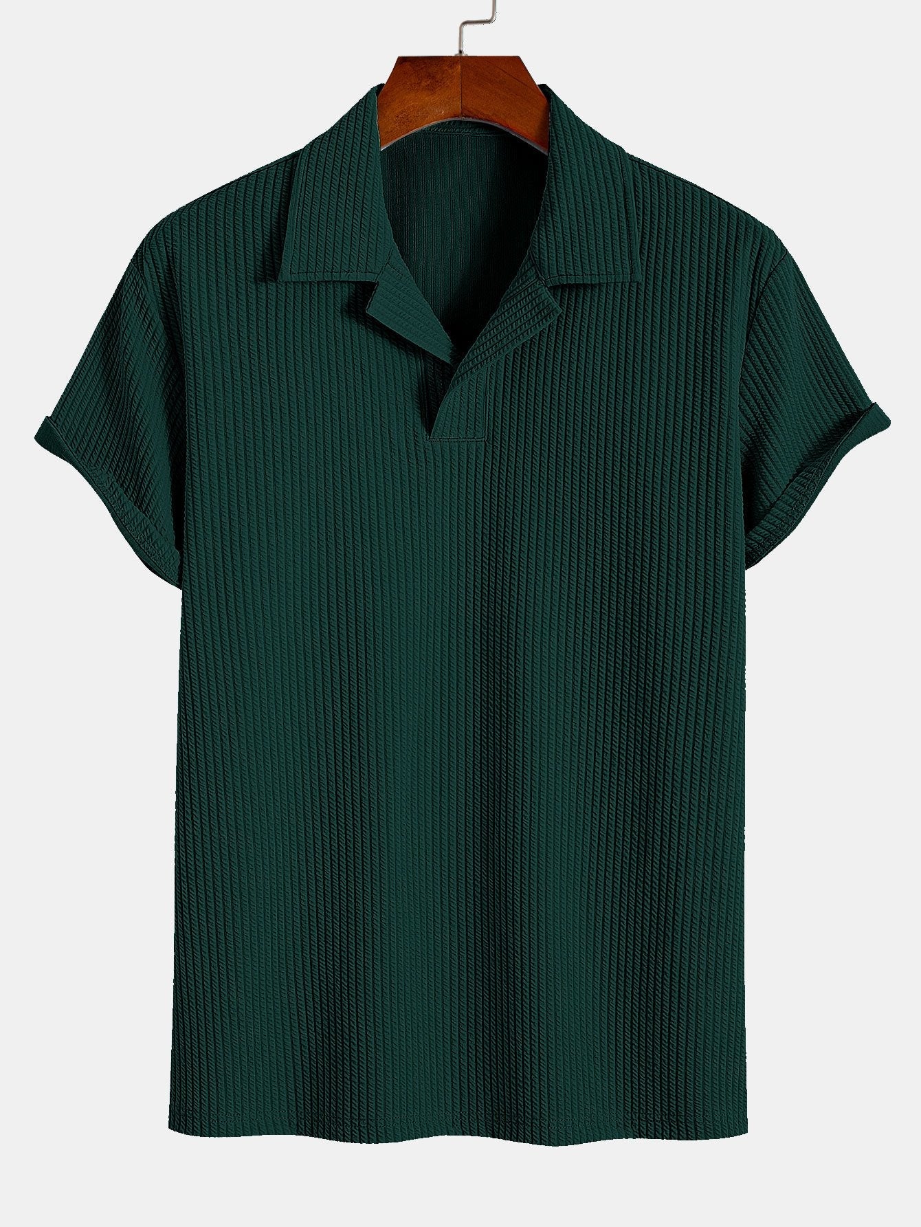 Ribbed Cuban Collar Polo - Naturzy