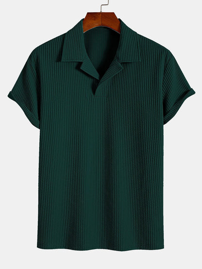 Ribbed Cuban Collar Polo - Naturzy