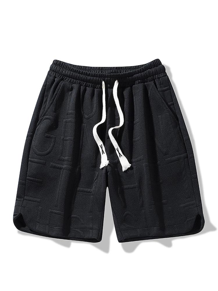 Letter Jacquard Warm Up Shorts - Naturzy