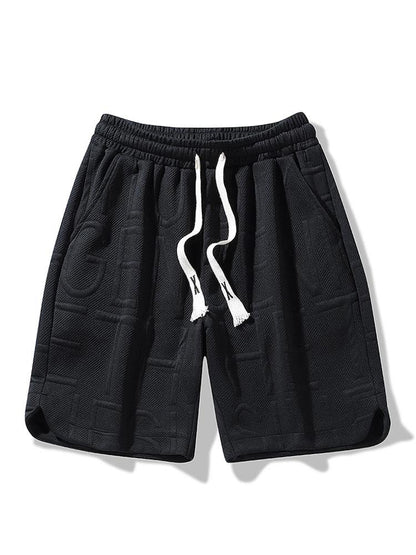 Letter Jacquard Warm Up Shorts - Naturzy