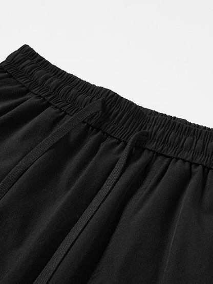 Elastic Waist Parachute Cargo Pants - Naturzy