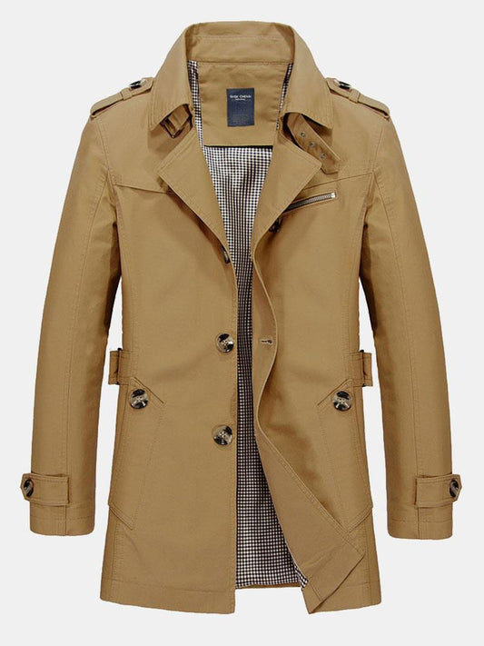 Long Line Chino Coat - Naturzy
