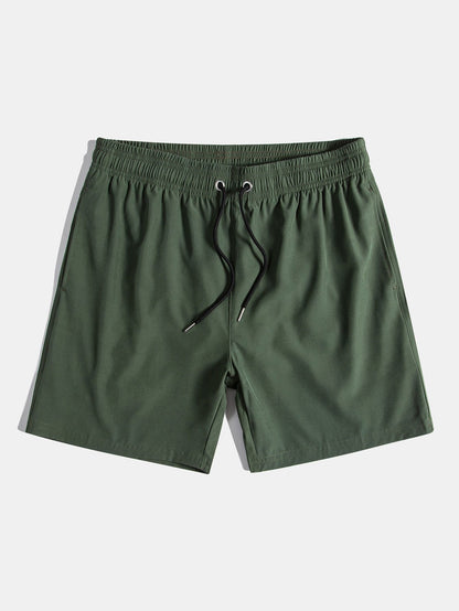 Solid Drawstring Swim Shorts - Naturzy