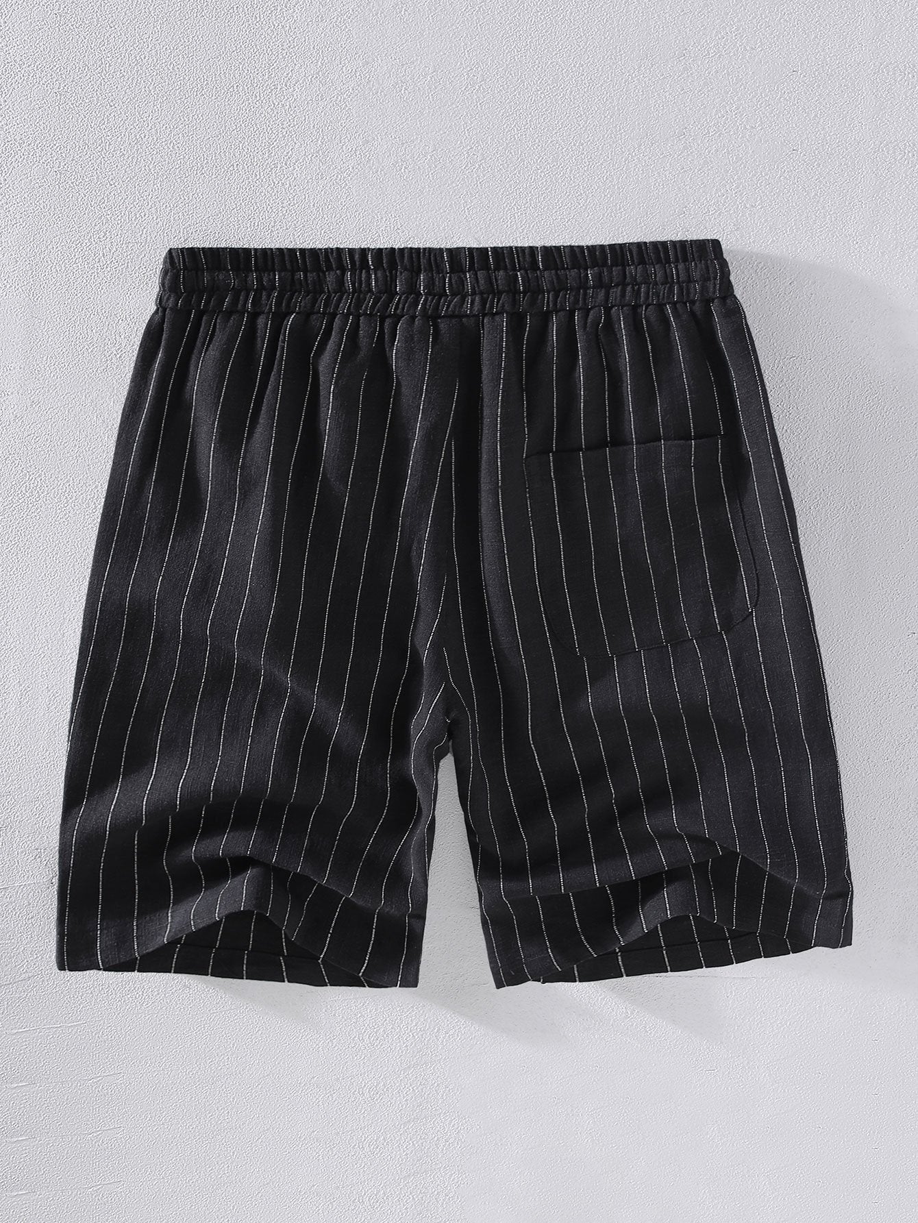 Linen Cotton Blend  Striped Shorts - Naturzy