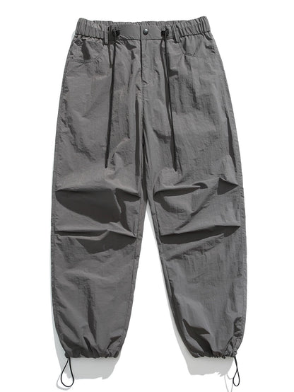 Elastic Waist Parachute Pants - Naturzy